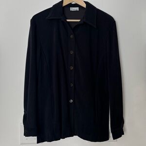 Justin B. Jones New York Black Button-Up Shirt Jacket